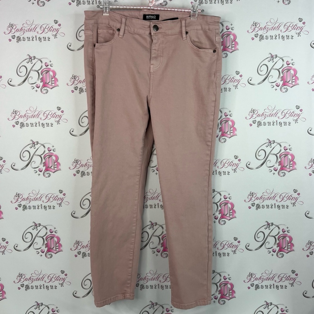 Buffalo David Bitton high rise stretch pants aubrey Leg Jeans Light Pink